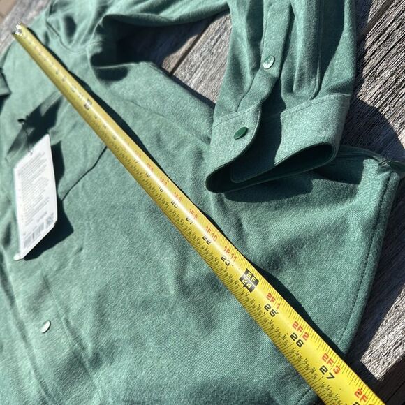 Lululemon Soft Knit‎ Overshirt Heathered Spruce green button down size M NWT - Picture 4 of 7